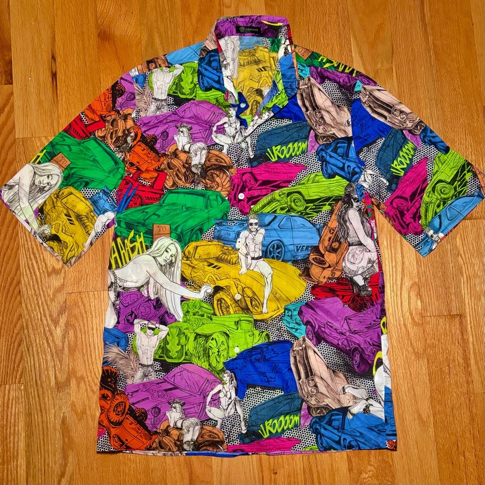 Versace Limited Edition Multicolor Button Down Sh… - image 1